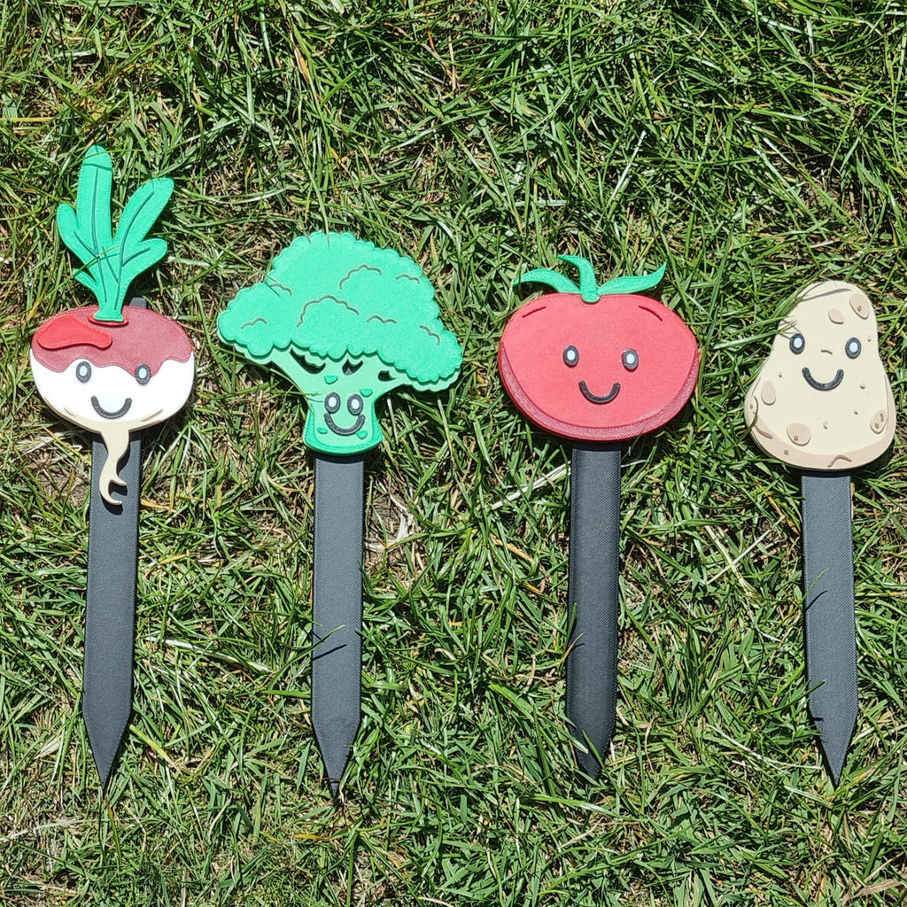3D Printed Smiley Face Plant Markers – Choose 4 PLA Designs – product image 5